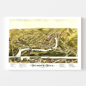 Vintage Map of Seymour, Connecticut 1879