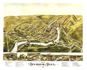 Vintage Map of Seymour, Connecticut 1879