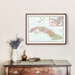 Vintage Map of Cuba 1901
