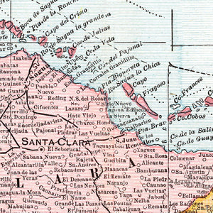 Vintage Map of Cuba 1901