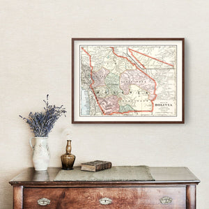 Vintage Map of Bolivia 1901