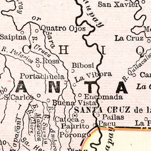 Vintage Map of Bolivia 1901