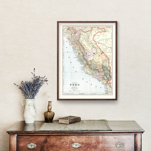 Vintage Map of Peru 1901