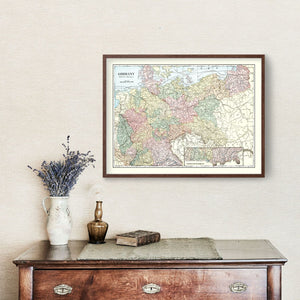 Vintage Map of Germany 1901