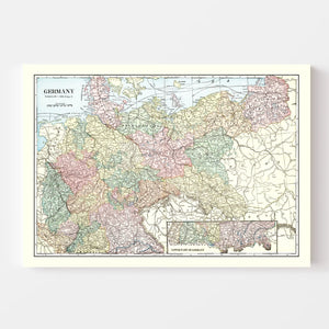 Vintage Map of Germany 1901