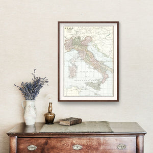 Vintage Map of Italy 1901