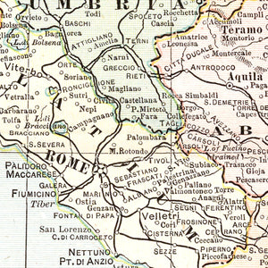 Vintage Map of Italy 1901