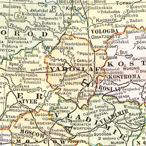 Vintage Map of Russia 1901