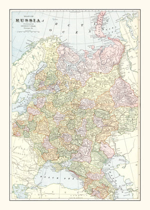 Vintage Map of Russia 1901