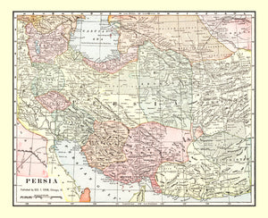 Vintage Map of Persia 1901