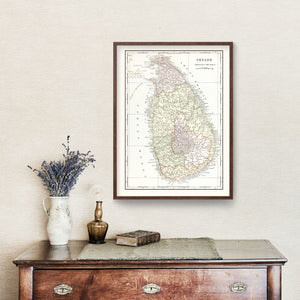 Vintage Map of Ceylon (Sri Lanka) 1901