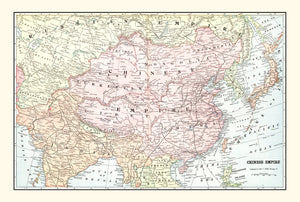 Vintage Map of China 1901