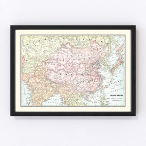 Vintage Map of China 1901