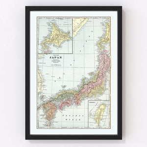 Vintage Map of Japan 1901