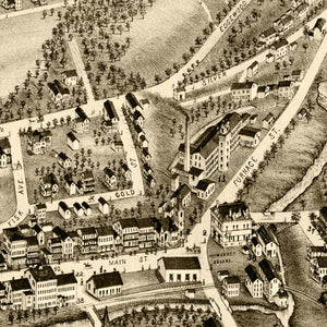 Vintage Map of Stafford Springs, Connecticut 1878