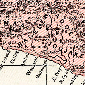 Vintage Map of Java, Indonesia 1901