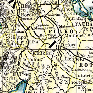 Vintage Map of New Zealand (North Island) 1901