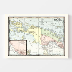 Vintage Map of New Guinea 1901