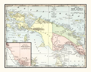 Vintage Map of New Guinea 1901