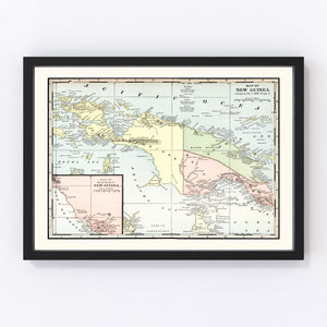 Vintage Map of New Guinea 1901