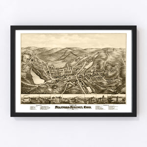 Vintage Map of Stafford Springs, Connecticut 1878