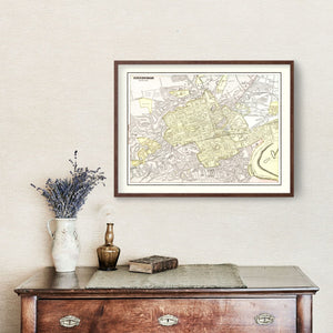 Vintage Map of Edinburgh, Scotland 1901