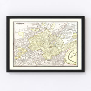Vintage Map of Edinburgh, Scotland 1901