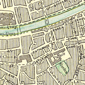 Vintage Map of Dublin, Ireland 1901