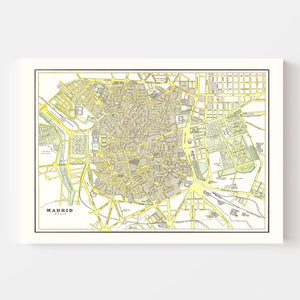 Vintage Map of Madrid, Spain 1901