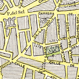 Vintage Map of Madrid, Spain 1901