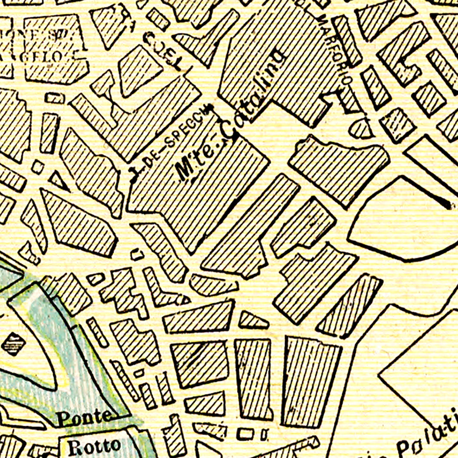 Vintage Map of Rome, Italy 1901