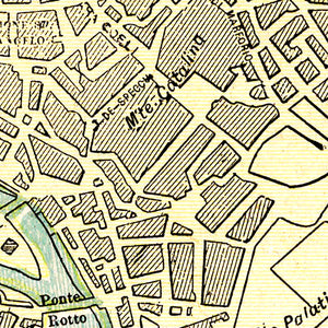 Vintage Map of Rome, Italy 1901