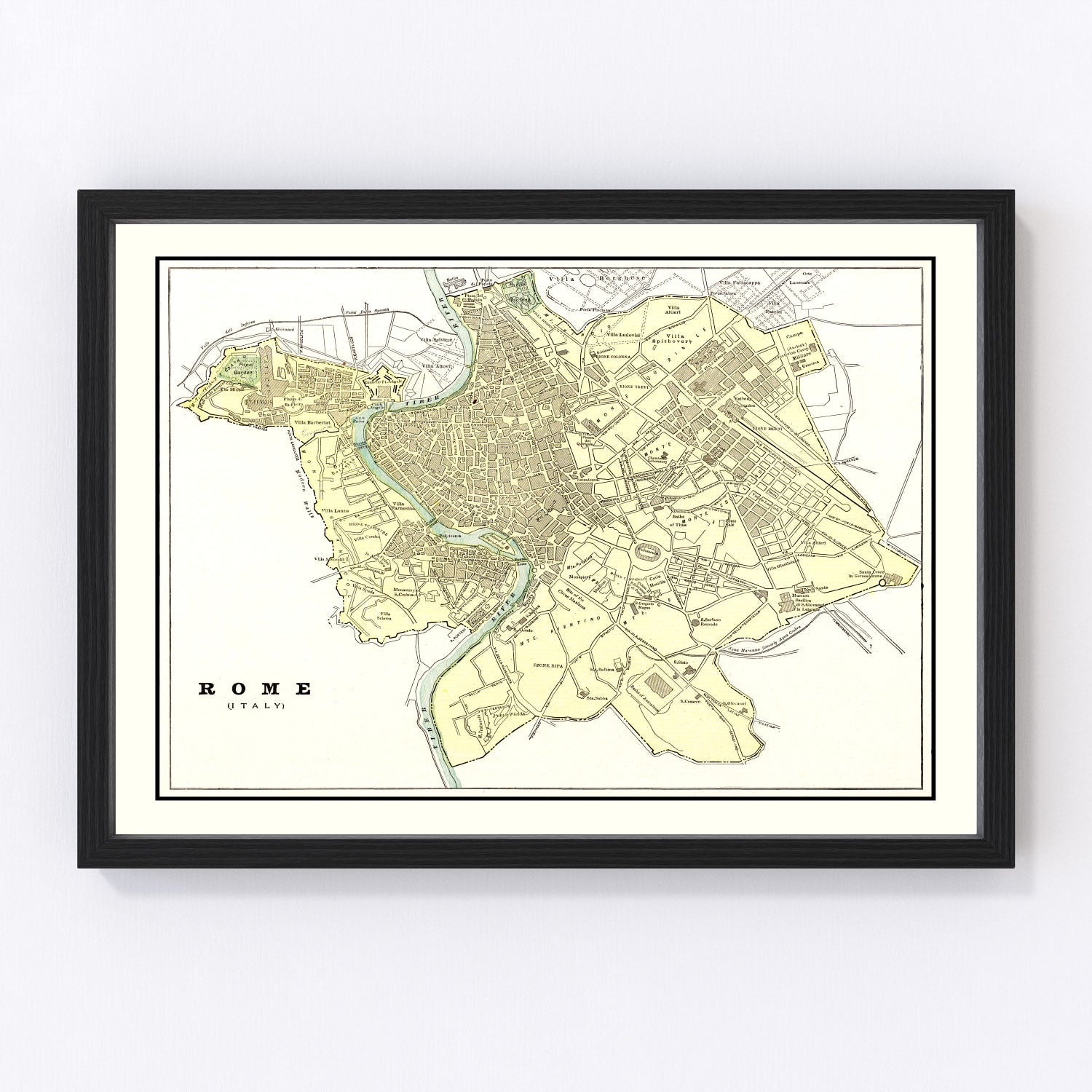 Vintage Map of Rome, Italy 1901