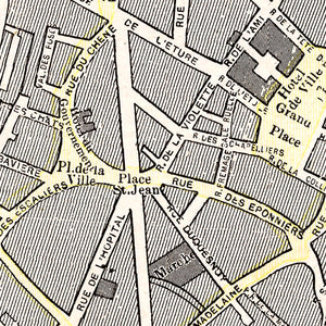 Vintage Map of Brussels, Belgium 1901