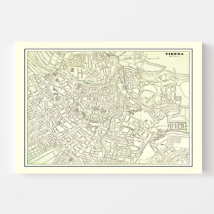 Vintage Map of Vienna, Austria 1901