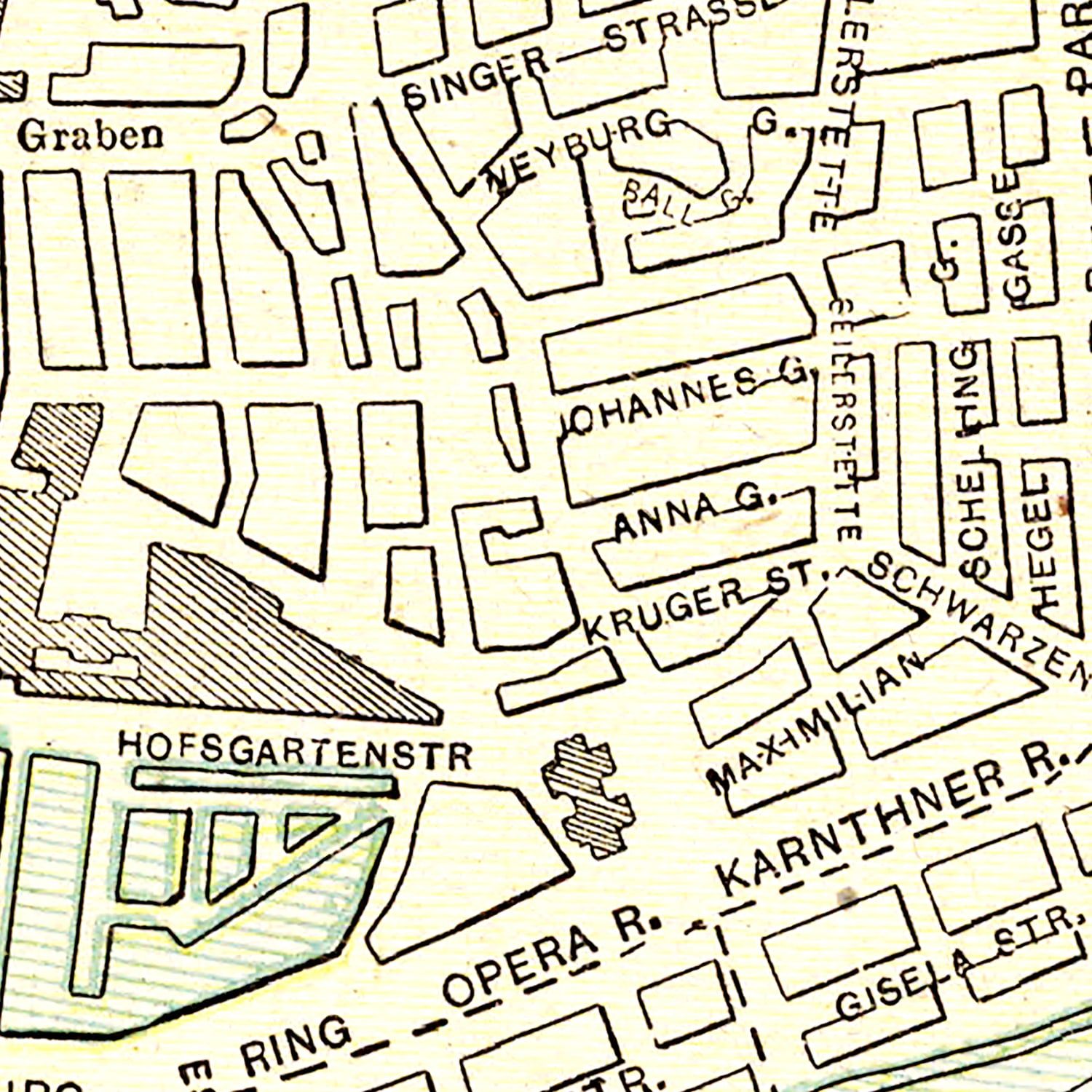 Vintage Map of Vienna, Austria 1901