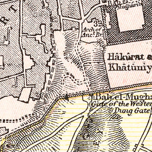 Vintage Map of Jerusalem, Israel 1901