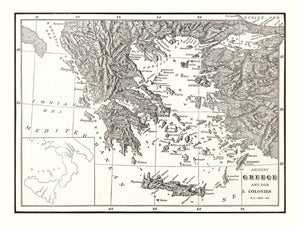 Vintage Map of Ancient Greece 1901