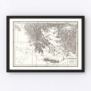 Vintage Map of Ancient Greece 1901