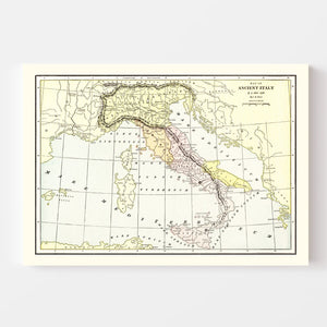 Vintage Map of Ancient Italy 1901