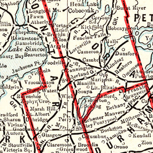 Vintage Map of Ontario, Canada 1893