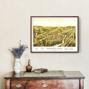 Vintage Map of Thomaston, Connecticut 1879