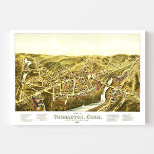 Vintage Map of Thomaston, Connecticut 1879