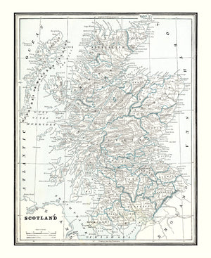 Vintage Map of Scotland 1893