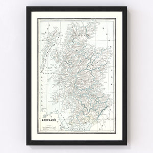 Vintage Map of Scotland 1893