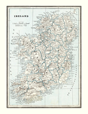 Vintage Map of Ireland 1893