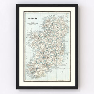 Vintage Map of Ireland 1893