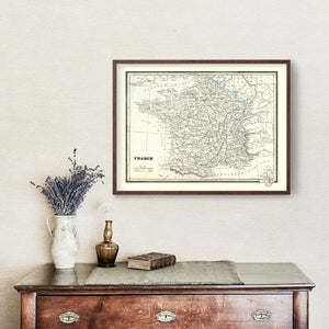 Vintage Map of France 1893