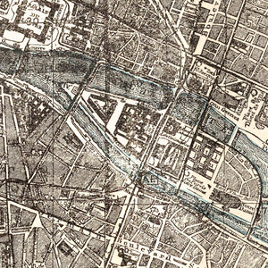 Vintage Map of Paris, France 1893