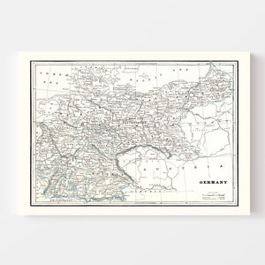 Vintage Map of Germany 1893
